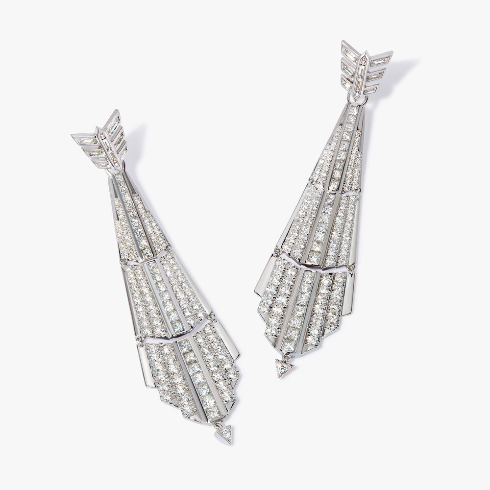 Chrysler 18ct White Gold Diamond Earrings | Annoushka jewelley